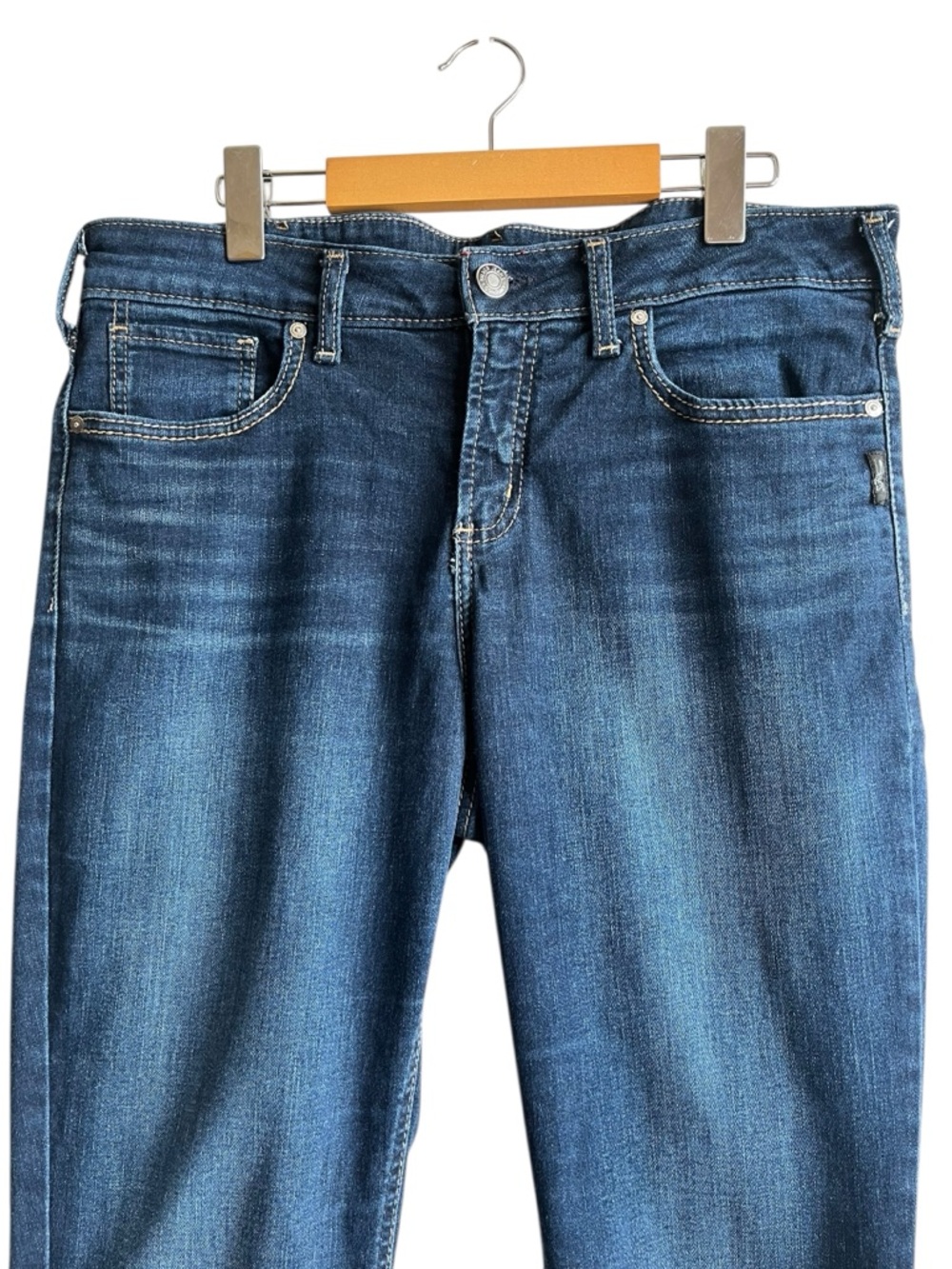 Silver Jeans Suki Straight Mid Rise Dark Wash Curvy Fit Jeans W34 L33 - Picture 3 of 14